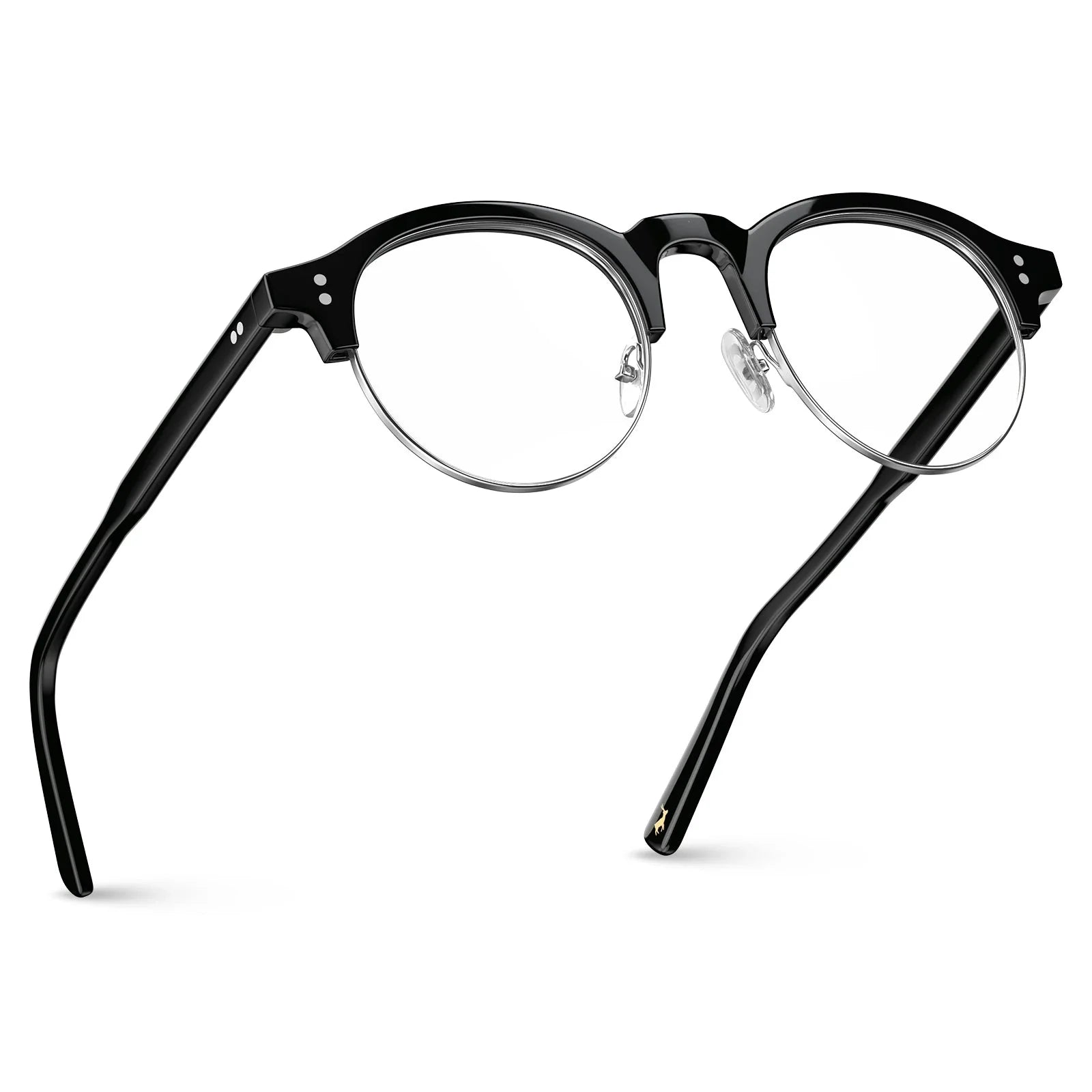 IGIOO Cathom CA1962-FC01 Black Acetate Round Prescription Glasses Eyeglasses for Unisex, Flatlay View