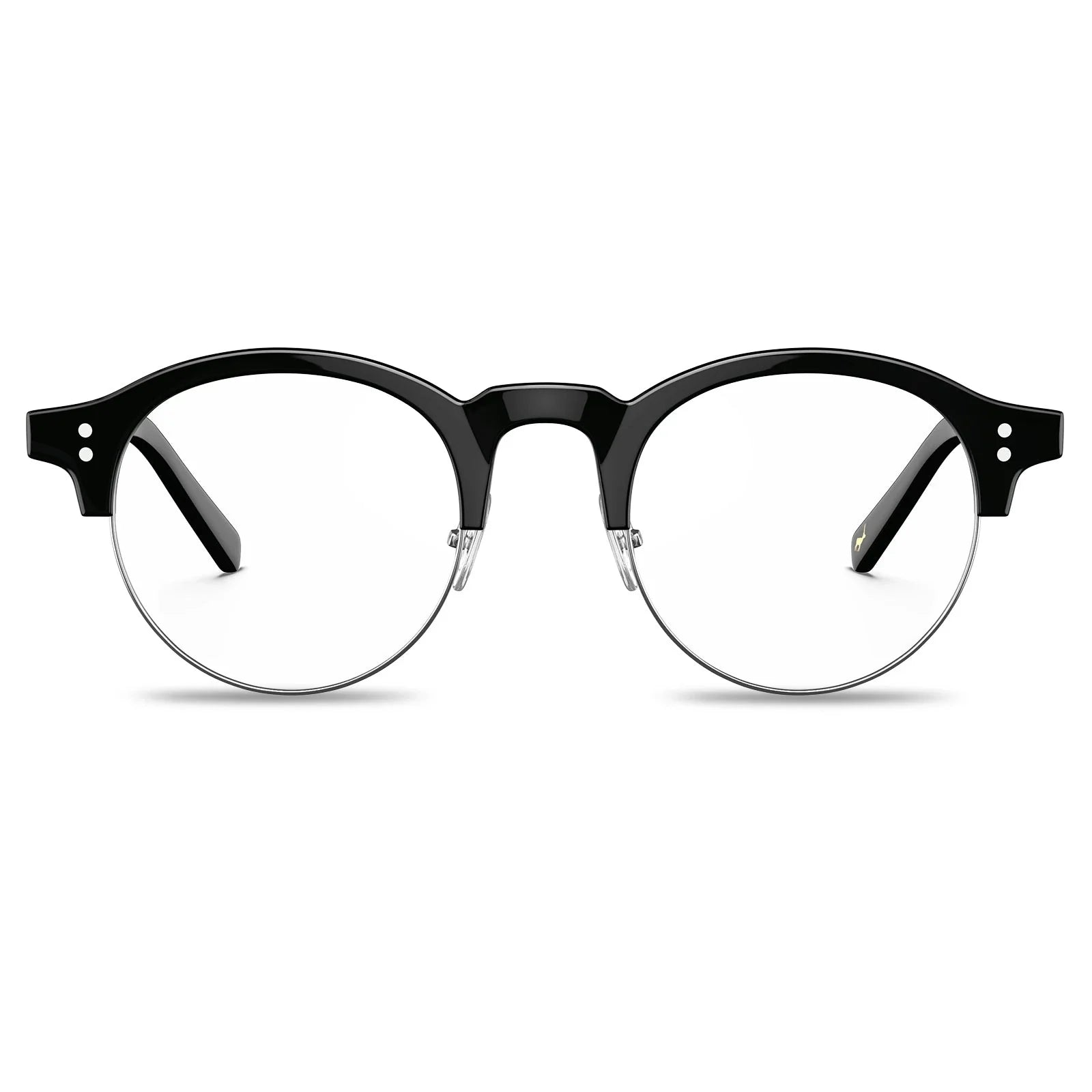 IGIOO Cathom CA1962-FC01 Black Acetate Round Prescription Glasses Eyeglasses for Unisex, Front View