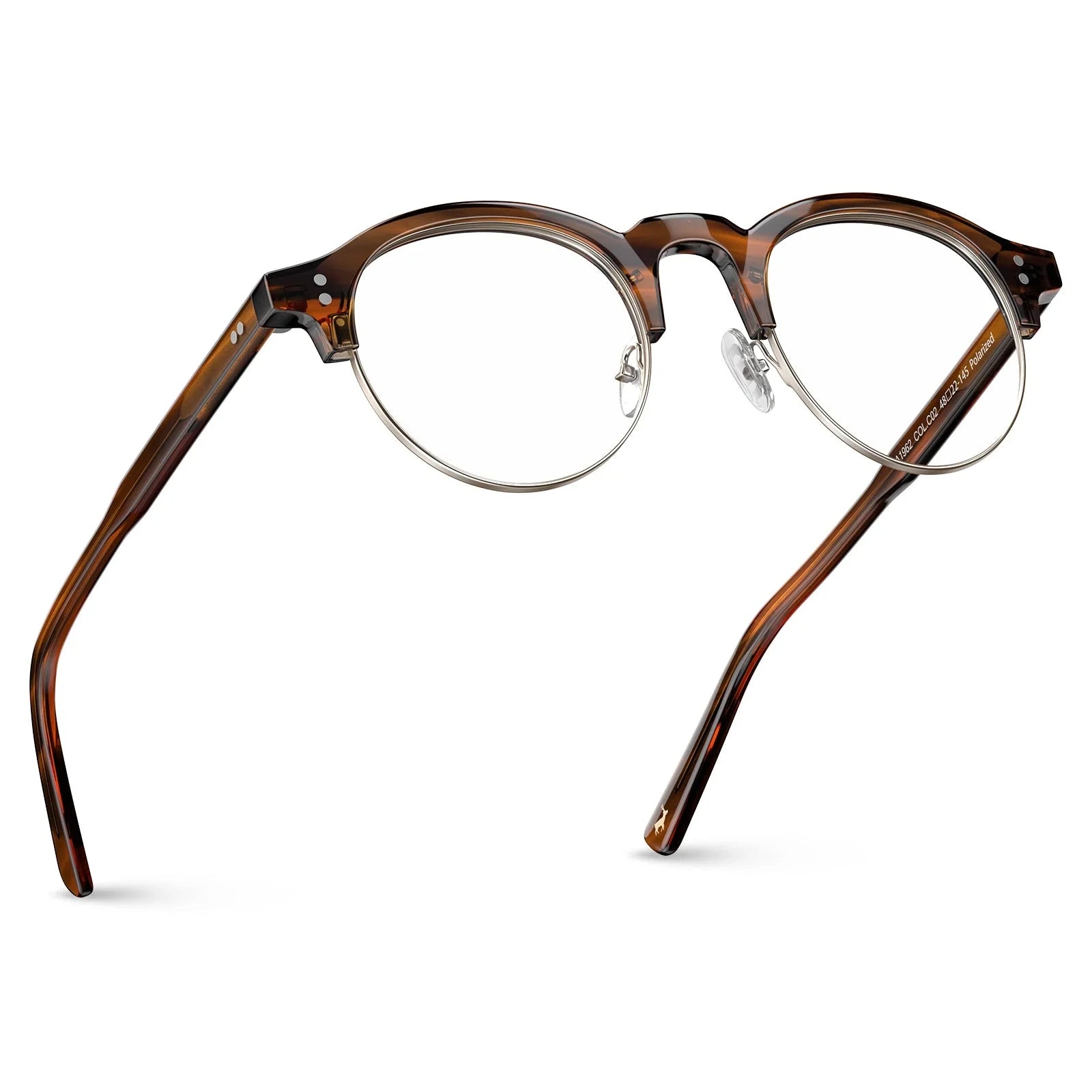 IGIOO Cathom CA1962-FC04 Tortoise Acetate Round Prescription Glasses Eyeglasses for Unisex, Folded View
