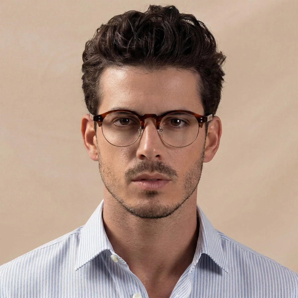 IGIOO Cathom CA1962-FC04 Tortoise Acetate Round Prescription Glasses Eyeglasses for Unisex, Model View