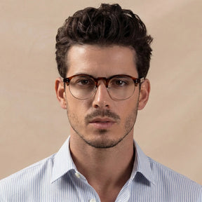 IGIOO Cathom CA1962-FC04 Tortoise Acetate Round Prescription Glasses Eyeglasses for Unisex, Model View