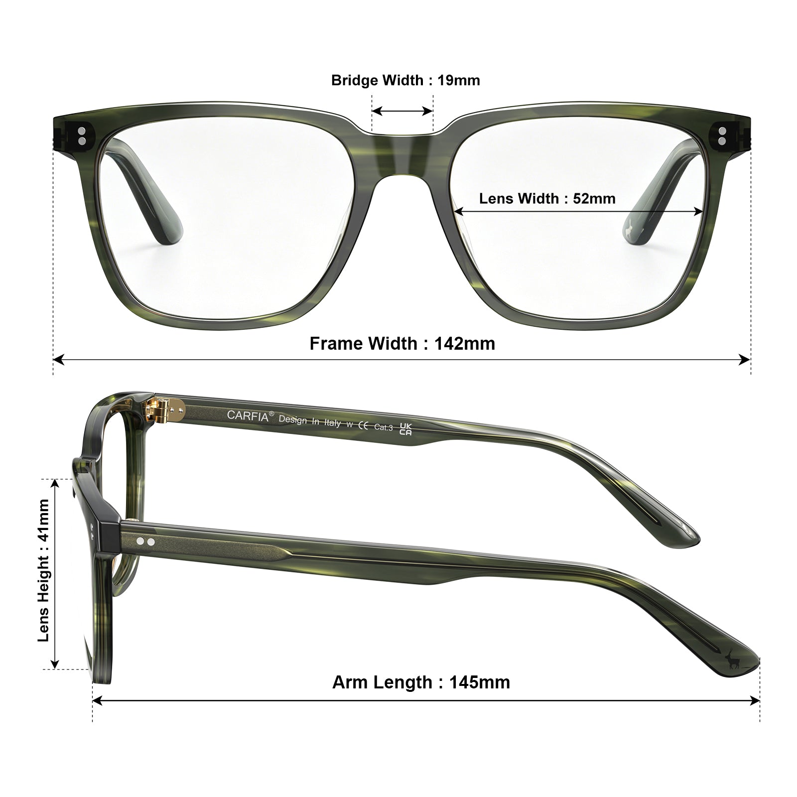 IGIOO Kenosha-FL07 Green Acetate Eyeglasses, Angle View