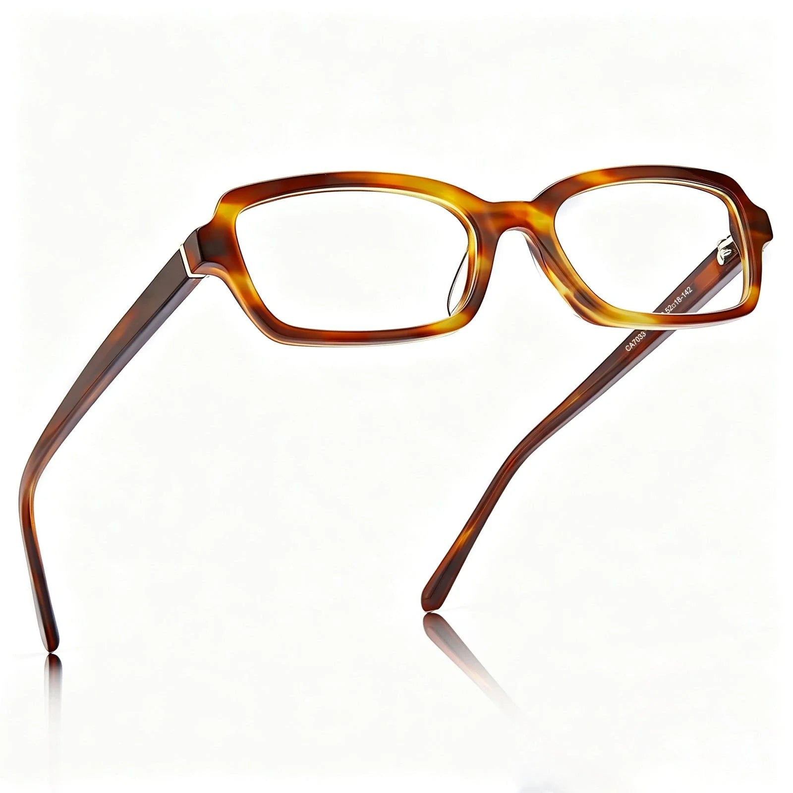 IGIOO Leoon CA7033-C2 Tortoise Acetate Rectangle Prescription Glasses Eyeglasses for Unisex, Angle View