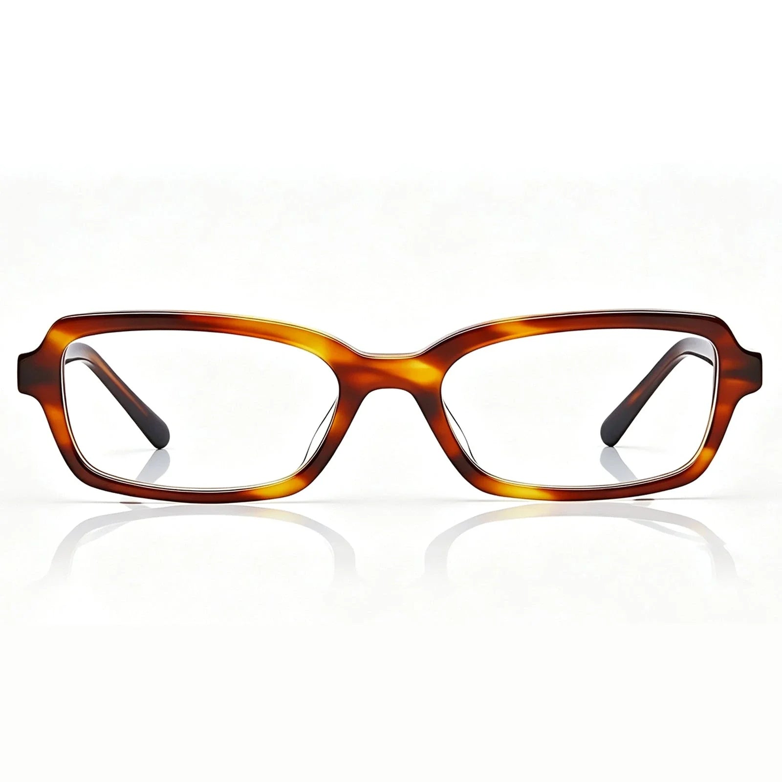 IGIOO Leoon CA7033-C2 Tortoise Acetate Rectangle Prescription Glasses Eyeglasses for Unisex, Front View