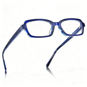 IGIOO Leoon CA7033-C3 Navy Acetate Rectangle Prescription Glasses Eyeglasses for Unisex, Angle View