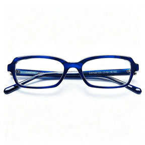 IGIOO Leoon CA7033-C3 Navy Acetate Rectangle Prescription Glasses Eyeglasses for Unisex, Flatlay View