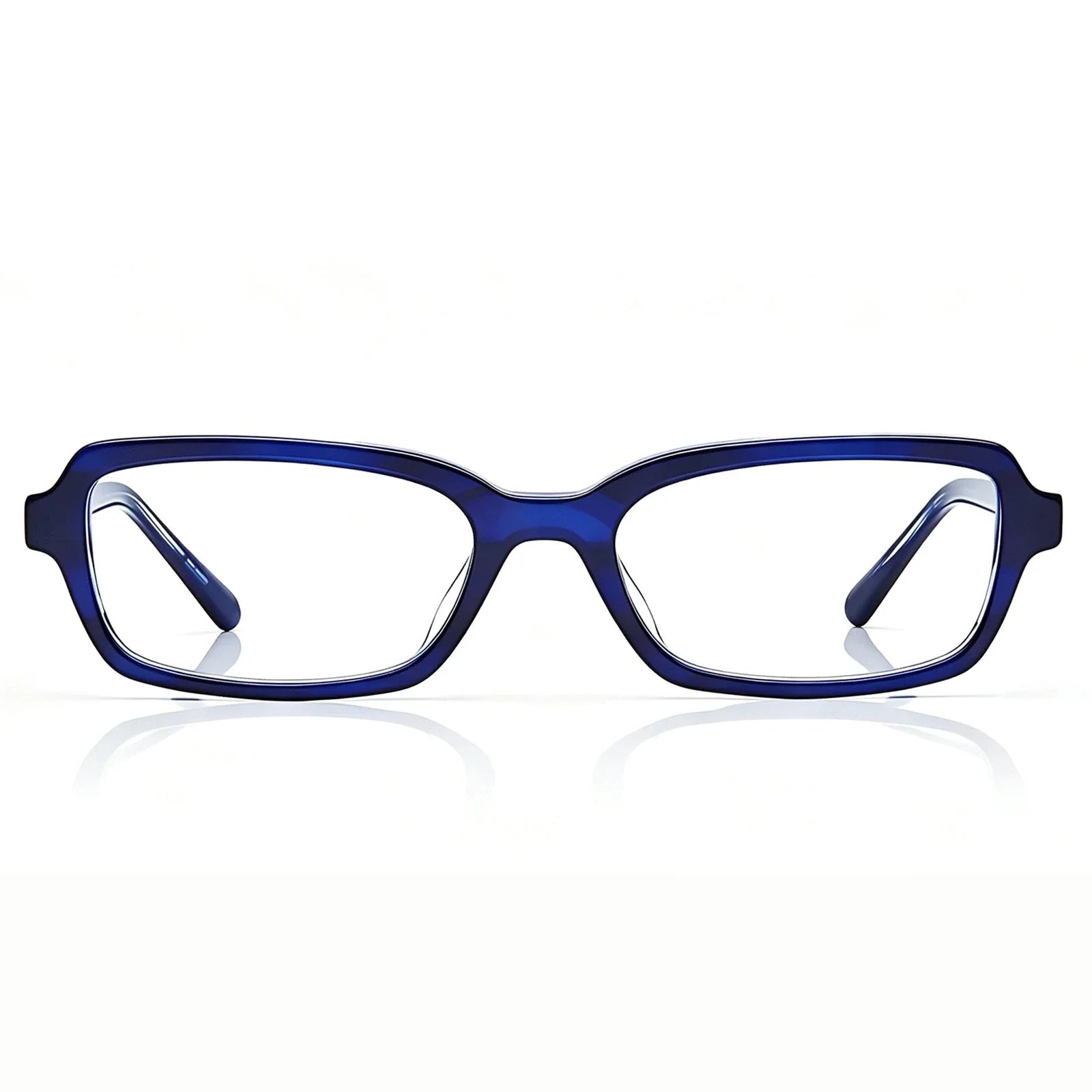 IGIOO Leoon CA7033-C3 Navy Acetate Rectangle Prescription Glasses Eyeglasses for Unisex, Front View
