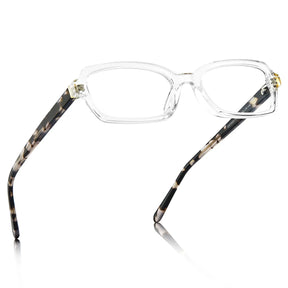 IGIOO Leoon CA7033-C4 Transparent Acetate Rectangle Prescription Glasses Eyeglasses for Unisex, Angle View