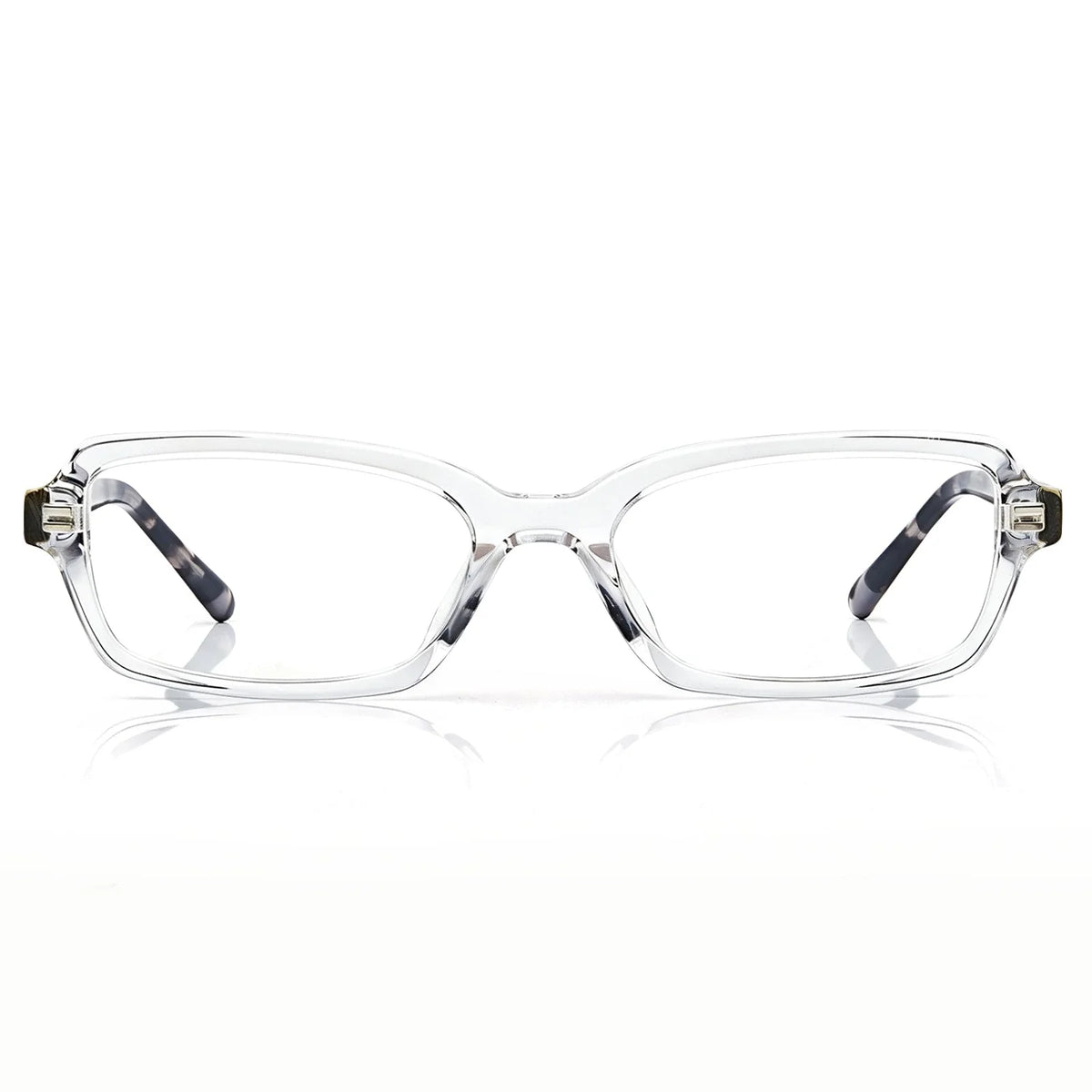 IGIOO Leoon CA7033-C4 Transparent Acetate Rectangle Prescription Glasses Eyeglasses for Unisex, Front View