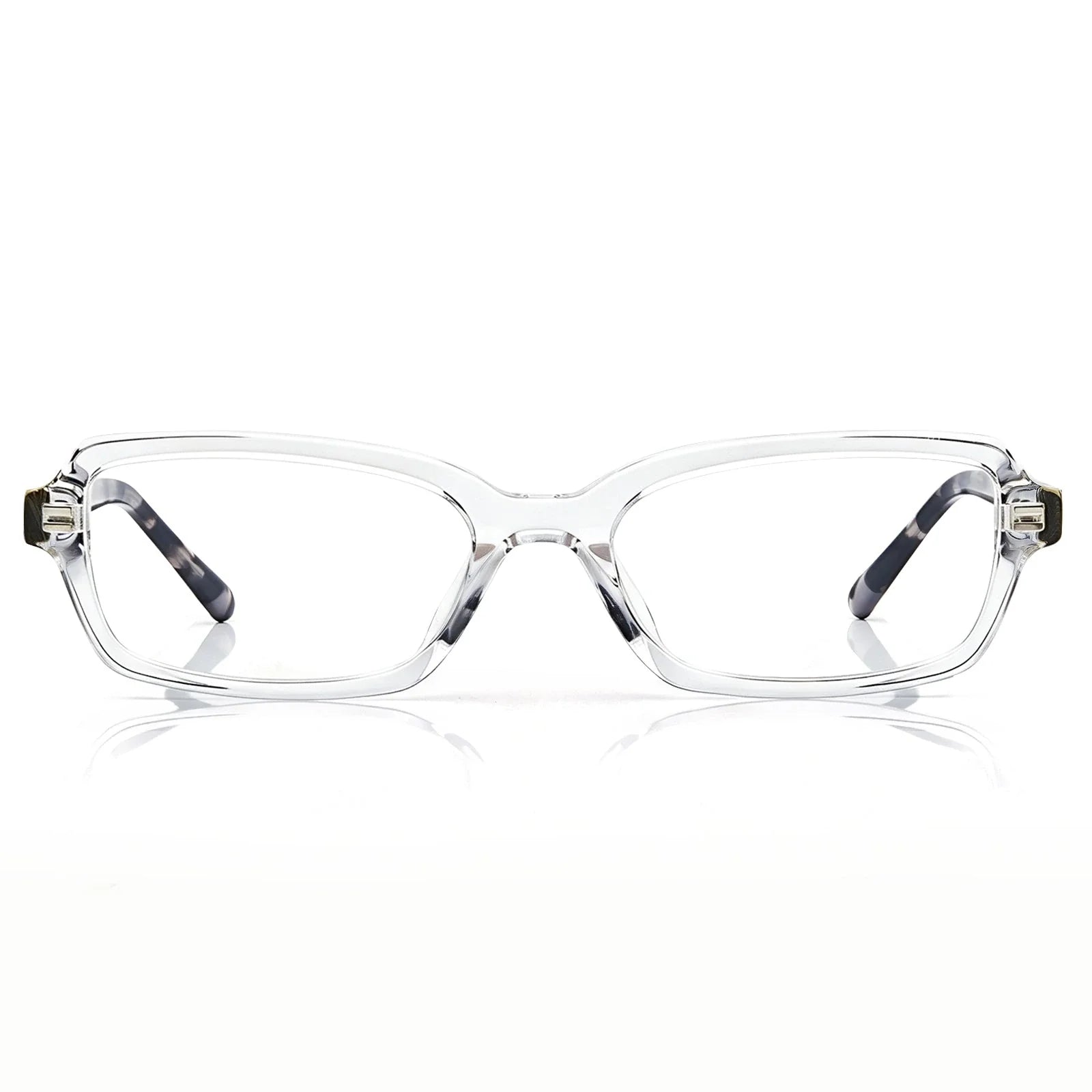 IGIOO Leoon CA7033-C4 Transparent Acetate Rectangle Prescription Glasses Eyeglasses for Unisex, Front View