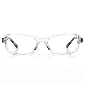 IGIOO Leoon CA7033-C4 Transparent Acetate Rectangle Prescription Glasses Eyeglasses for Unisex, Front View