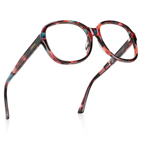 IGIOO Matthew CA2024-C07 Tortoise Acetate Square Prescription Glasses Eyeglasses for Women, Flat Lay View