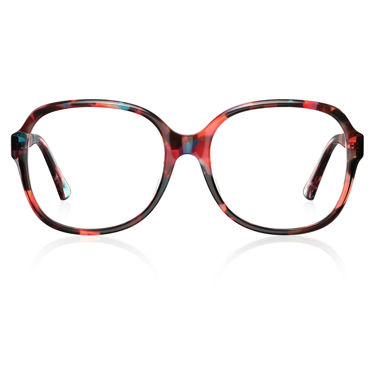 IGIOO Matthew CA2024-C07 Tortoise Acetate Square Prescription Glasses Eyeglasses for Women, Front View
