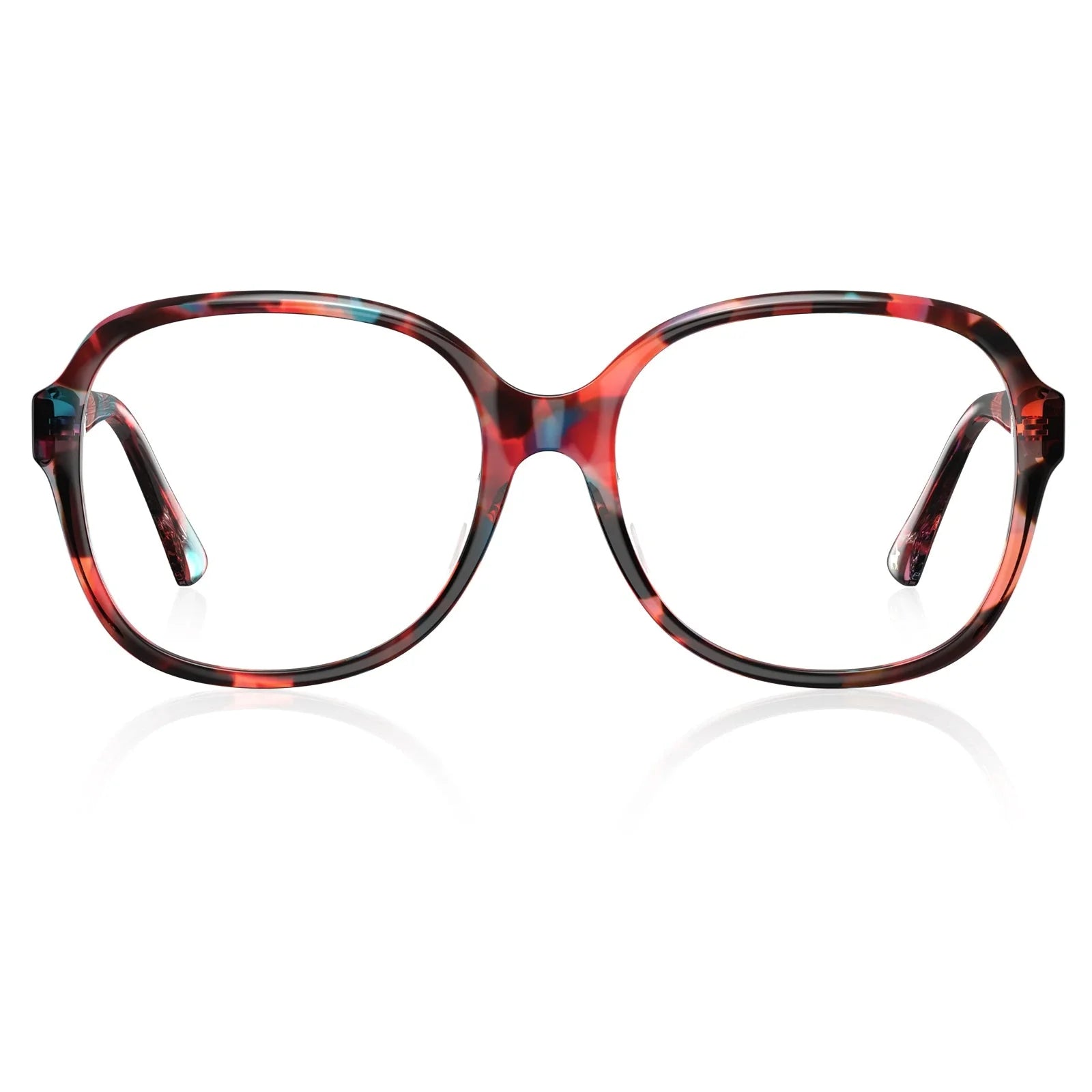 IGIOO Matthew CA2024-C07 Tortoise Acetate Square Prescription Glasses Eyeglasses for Women, Front View