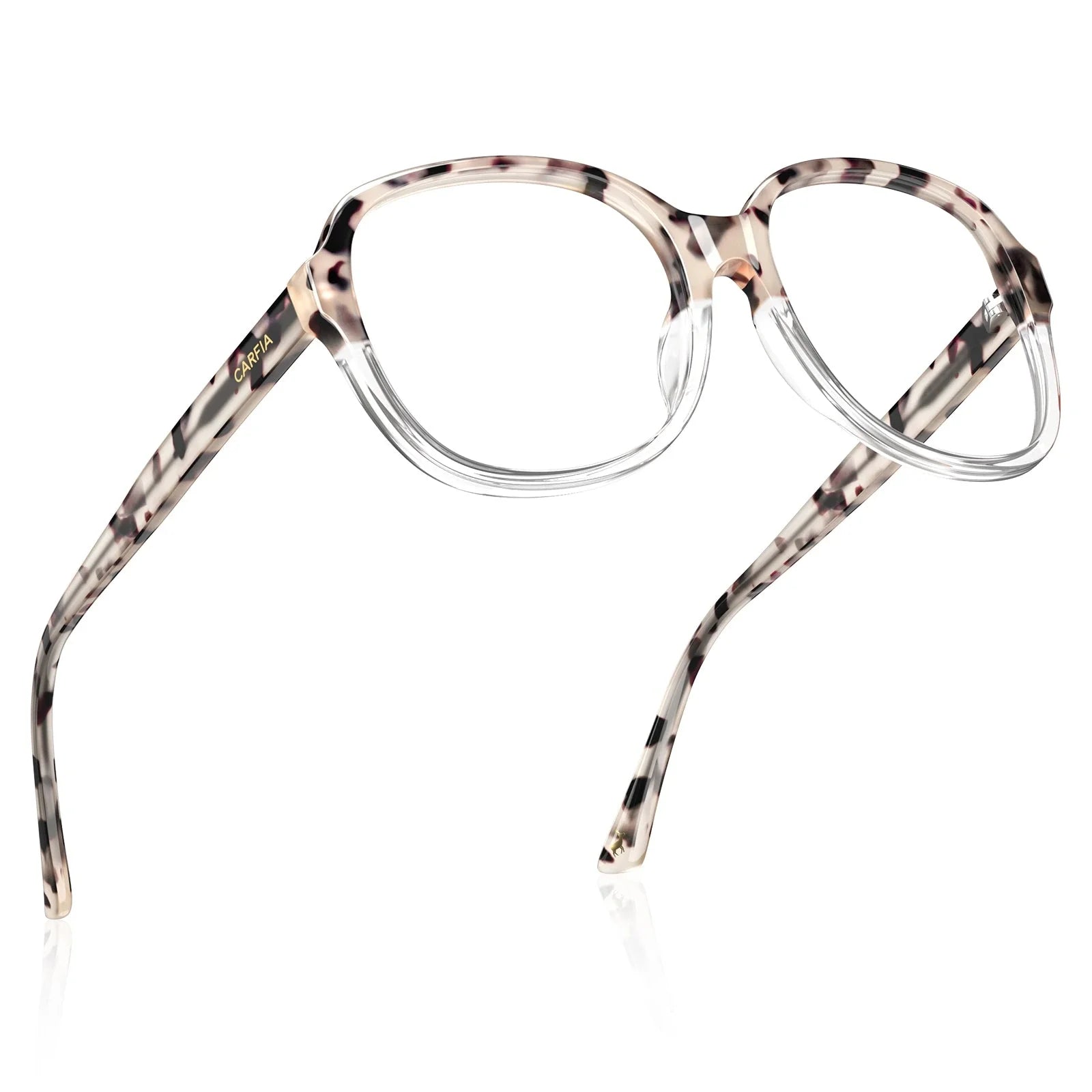 IGIOO Matthew CA2024-C14 Tortoise Acetate Square Prescription Glasses Eyeglasses for Women, Angle View