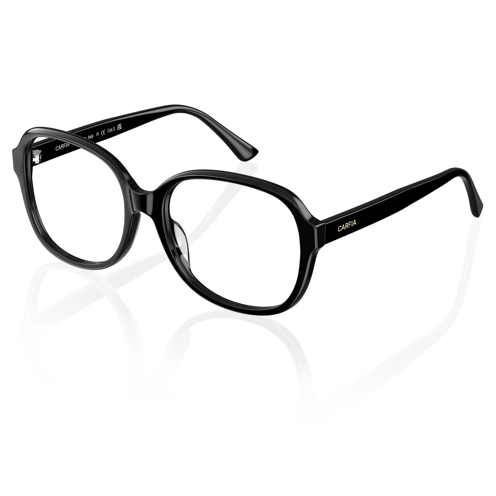 IGIOO Matthew CA2024FC01 Black Acetate Square Prescription Glasses Eyeglasses for Women, Angle View