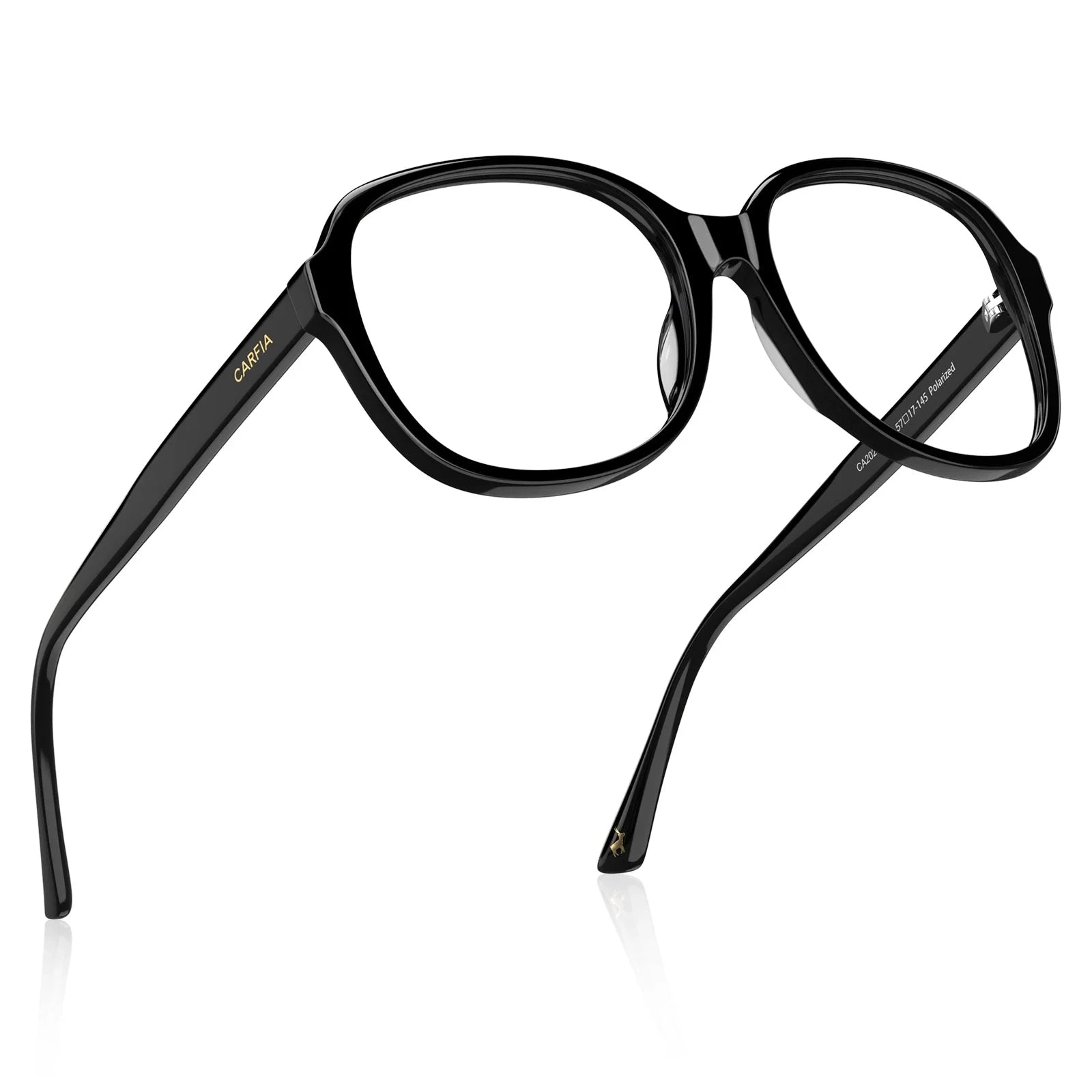 IGIOO Matthew CA2024FC01 Black Acetate Square Prescription Glasses Eyeglasses for Women, Flat Lay View