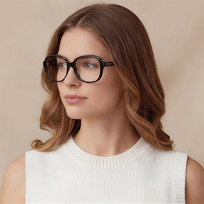 IGIOO Matthew CA2024FC01 Black Acetate Square Prescription Glasses Eyeglasses for Women, Lifestyle View