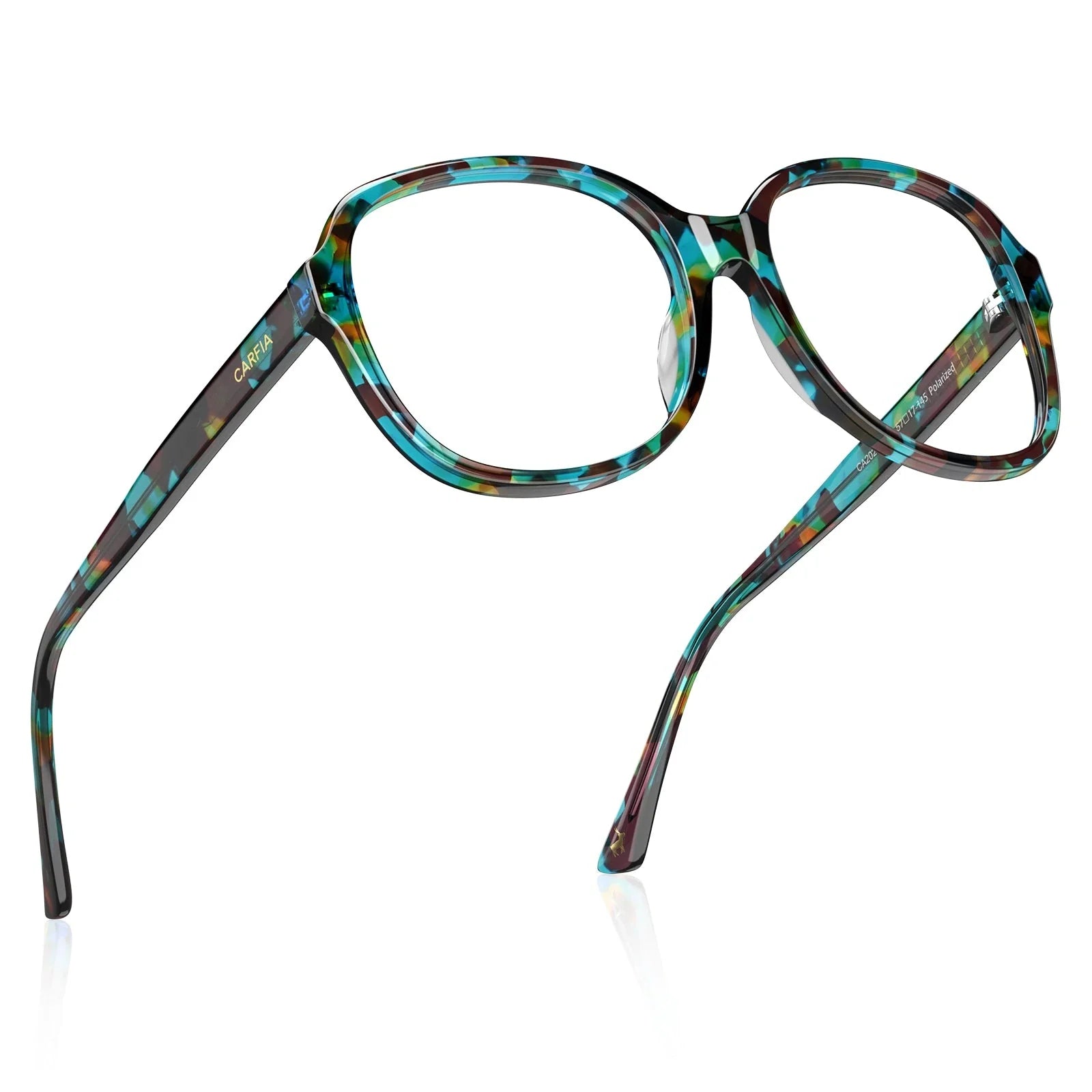 IGIOO Matthew CA2024FC02 Tortoise Acetate Square Prescription Glasses Eyeglasses for Women, Flat Lay View
