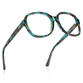 IGIOO Matthew CA2024FC02 Tortoise Acetate Square Prescription Glasses Eyeglasses for Women, Flat Lay View