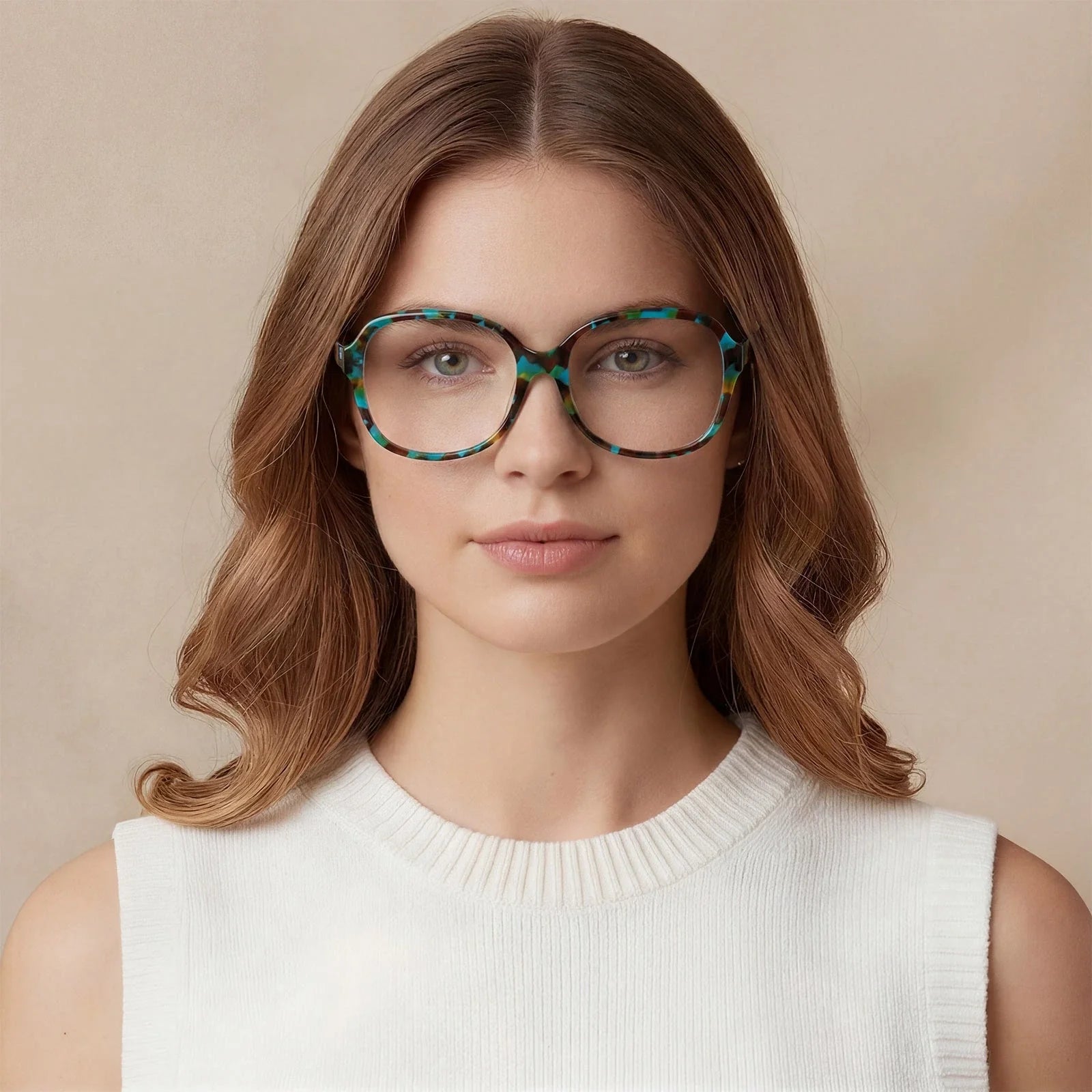 IGIOO Matthew CA2024FC02 Tortoise Acetate Square Prescription Glasses Eyeglasses for Women, Size Chart