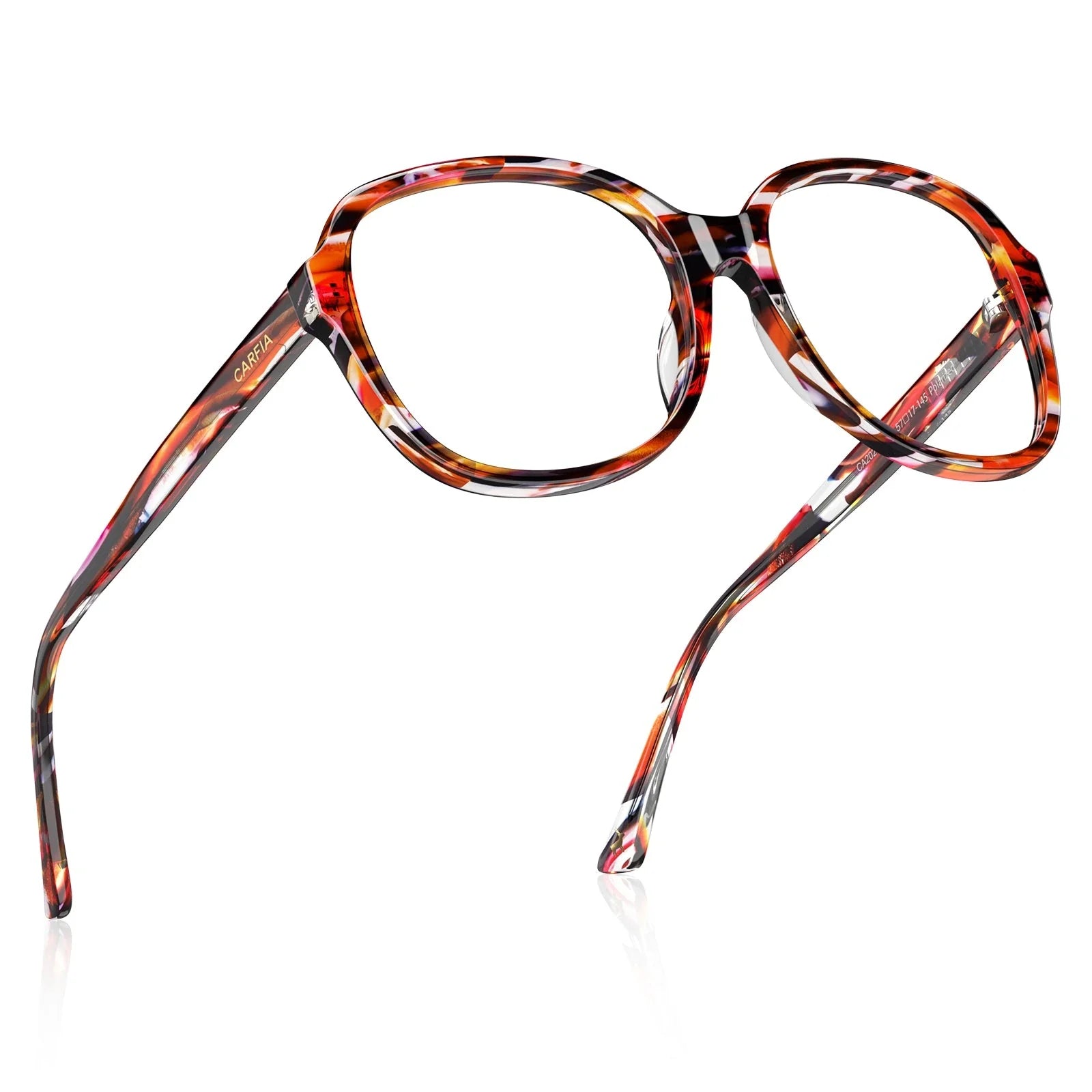 IGIOO Matthew CA2024FC04 Tortoise Acetate Square Prescription Glasses Eyeglasses for Women, Flat Lay View