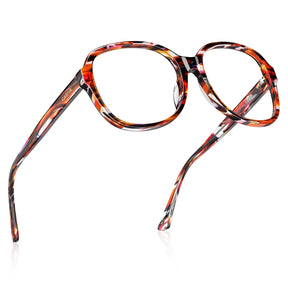 IGIOO Matthew CA2024FC04 Tortoise Acetate Square Prescription Glasses Eyeglasses for Women, Flat Lay View