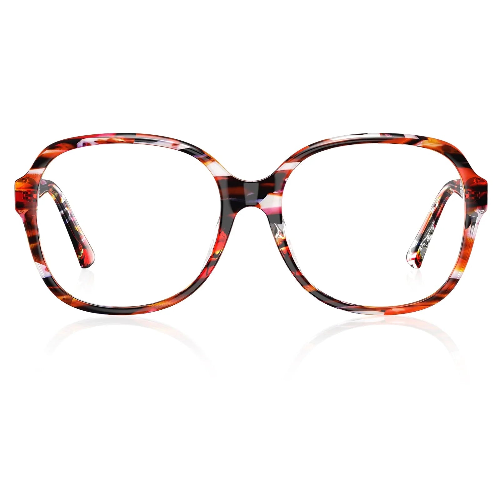 IGIOO Matthew CA2024FC04 Tortoise Acetate Square Prescription Glasses Eyeglasses for Women, Front View