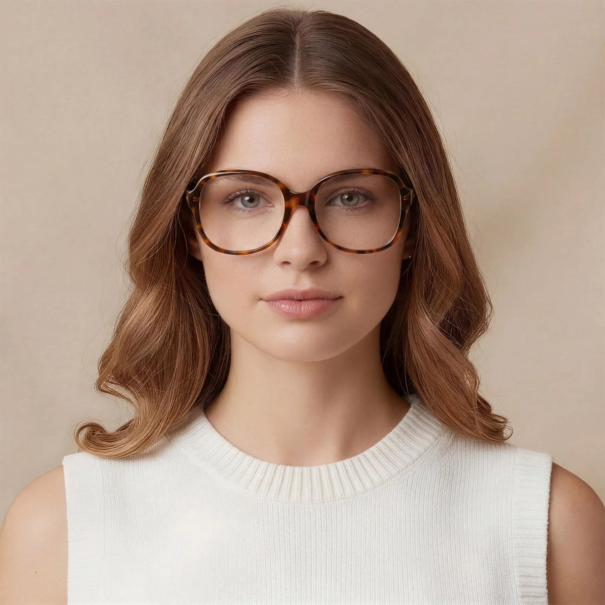 IGIOO Matthew CA2024-FC05 Tortoise Acetate Square Prescription Glasses Eyeglasses for Women, Lifestyle View