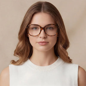 IGIOO Matthew CA2024-FC05 Tortoise Acetate Square Prescription Glasses Eyeglasses for Women, Lifestyle View