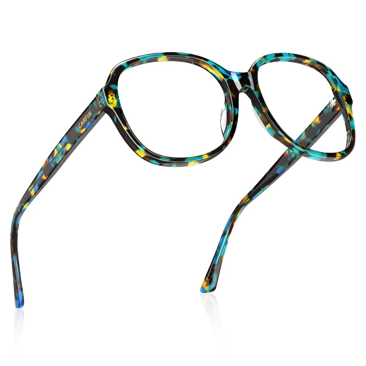 IGIOO Matthew CA2024-R02 Tortoise Acetate Square Prescription Glasses Eyeglasses for Women, Angle View