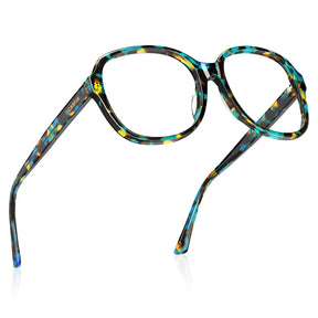 IGIOO Matthew CA2024-R02 Tortoise Acetate Square Prescription Glasses Eyeglasses for Women, Angle View