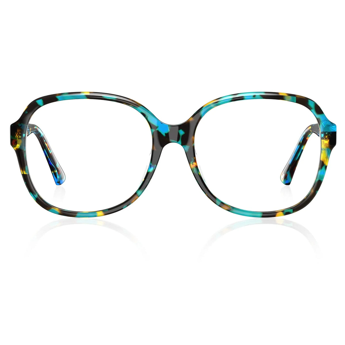 IGIOO Matthew CA2024-R02 Tortoise Acetate Square Prescription Glasses Eyeglasses for Women, Front View