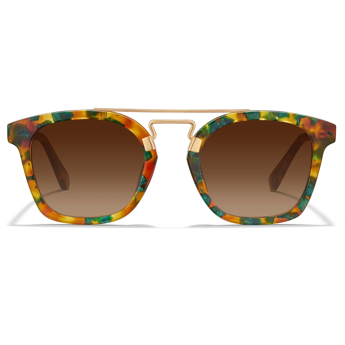 IGIOO Niloss CA5399-C08 Tortoise Acetate Square Polarized Prescription Sunglasses for Women, Front View