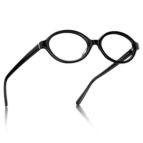IGIOO Ovalen CA7032-C1 Black Acetate Oval Prescription Glasses Eyeglasses for Women, Angle View