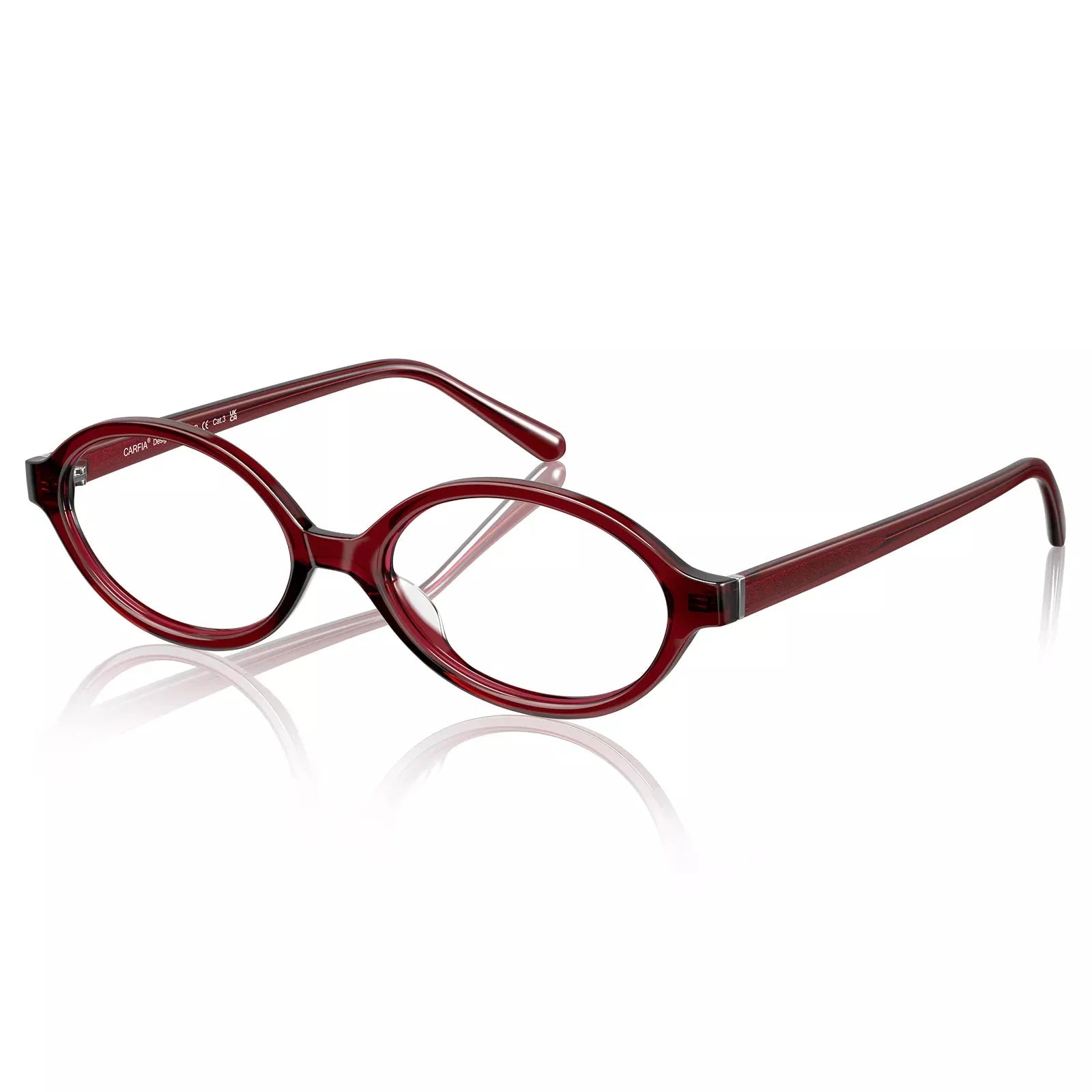 IGIOO Ovalen CA7032-C4 Red Acetate Oval Prescription Glasses Eyeglasses for Women, Scene View