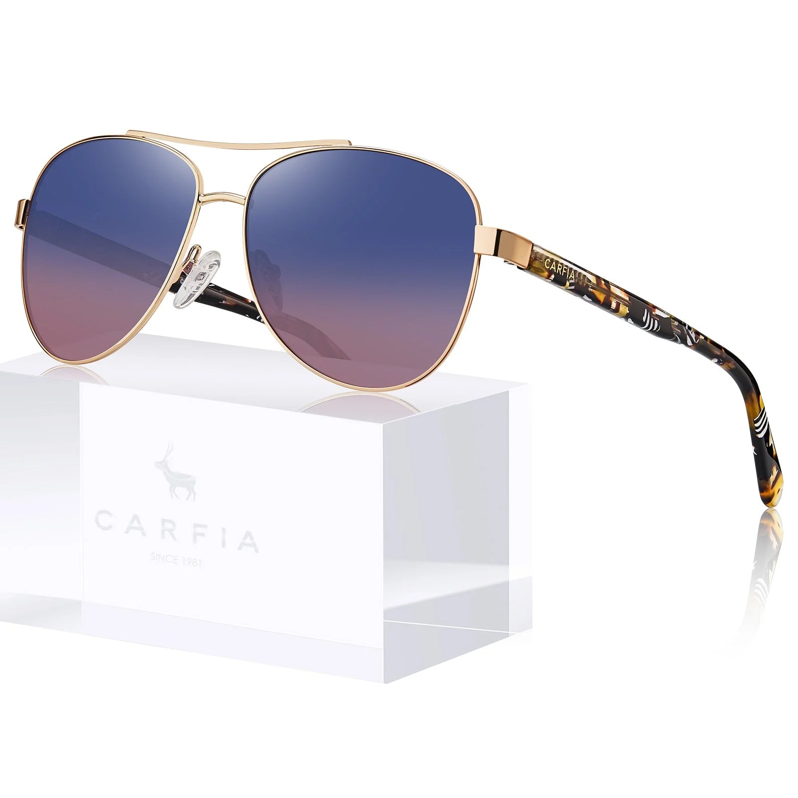 IGIOO Poptart CA3216C01 Gold Metal Aviator Uv400 Sunglasses for Unisex, Scene View