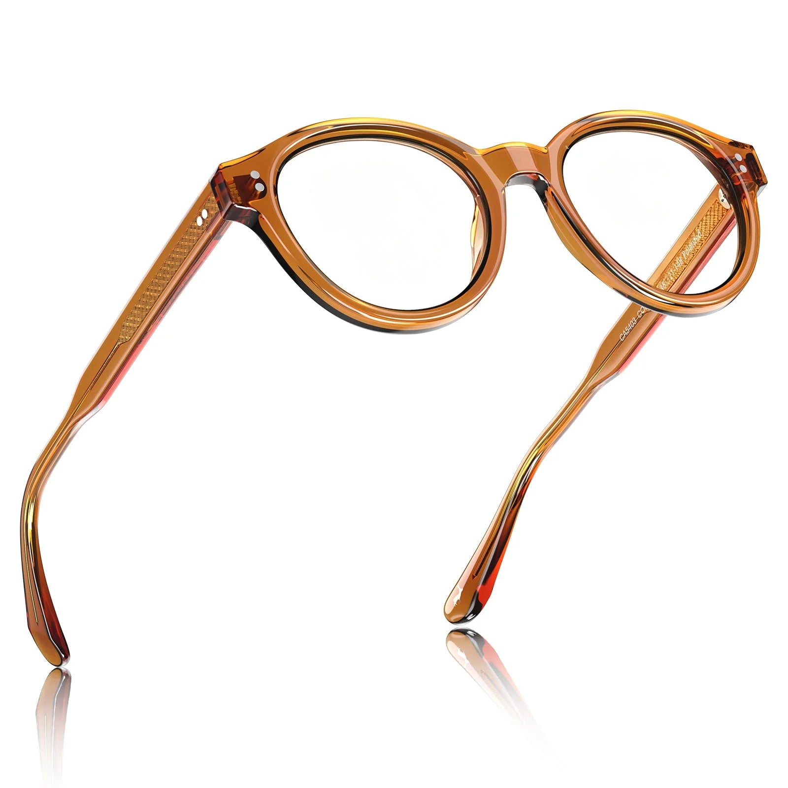IGIOO Primrose CA5403-FC03 Orange Acetate Round Prescription Glasses Eyeglasses for Unisex, Angle View
