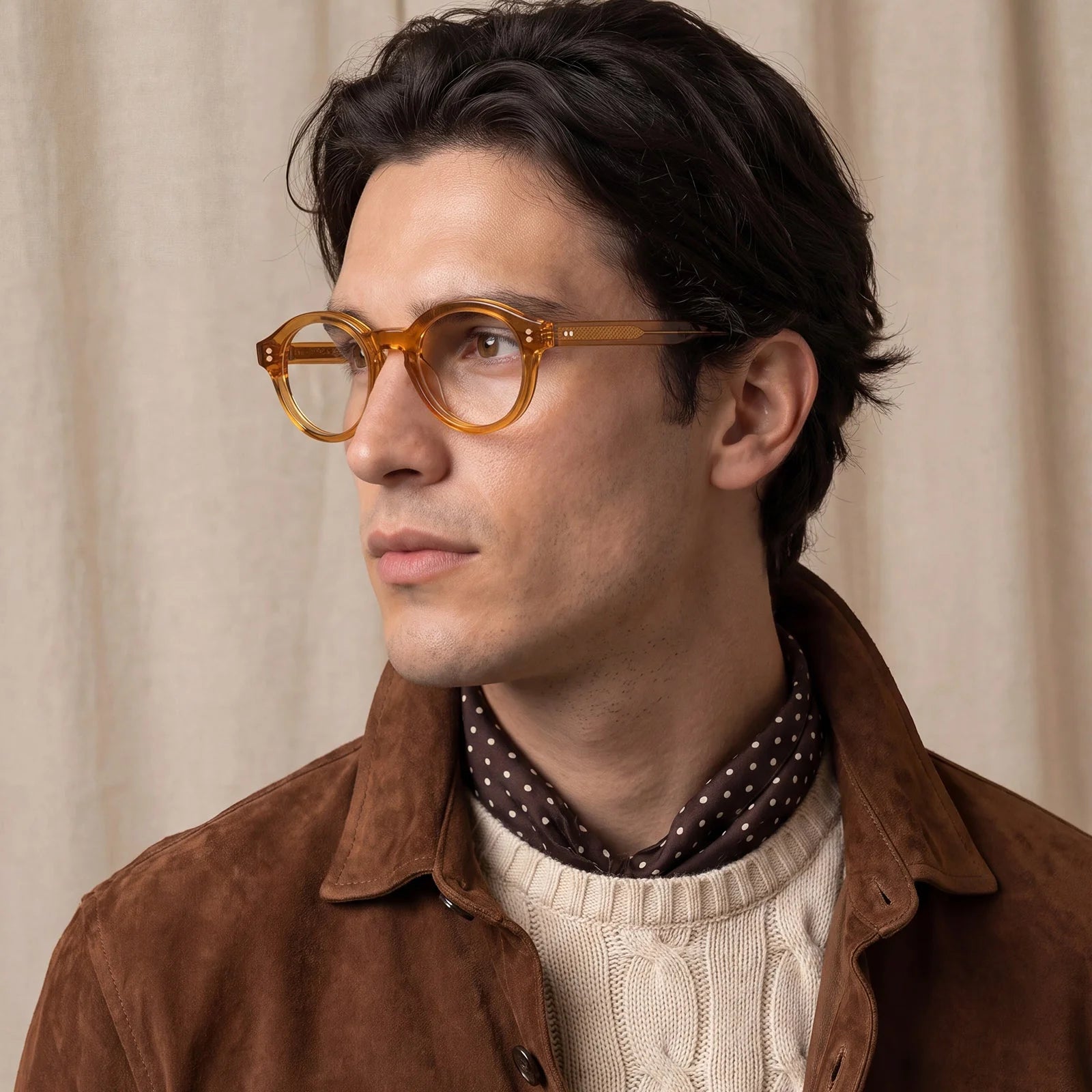 IGIOO Primrose CA5403-FC03 Orange Acetate Round Prescription Glasses Eyeglasses for Unisex, Lifestyle View