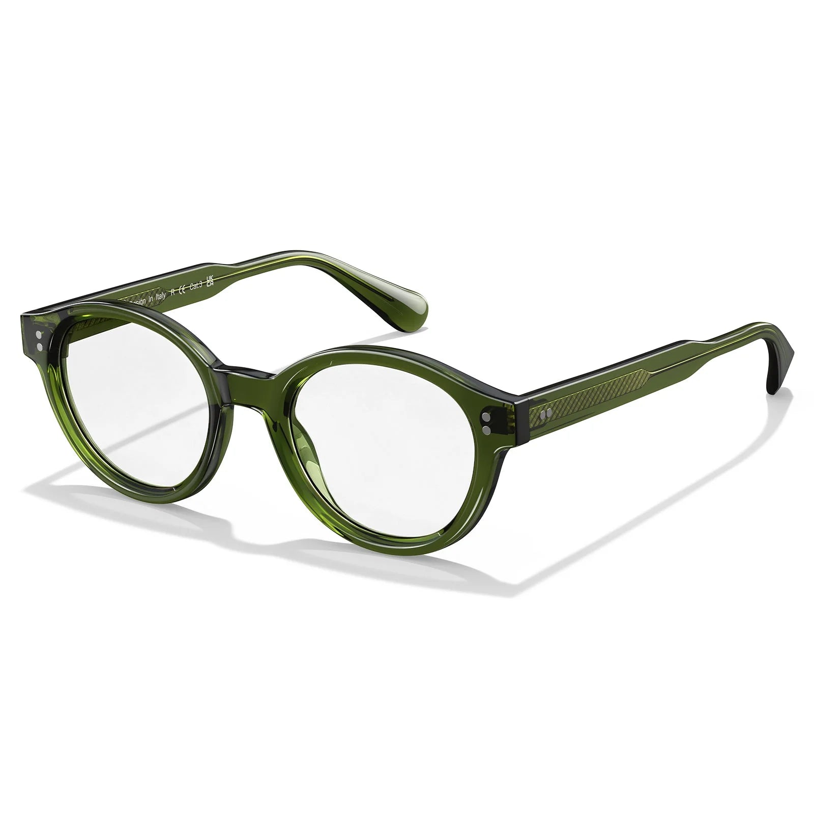 IGIOO Primrose CA5403-FC06 Green Acetate Round Prescription Glasses Eyeglasses for Unisex, Flatlay View