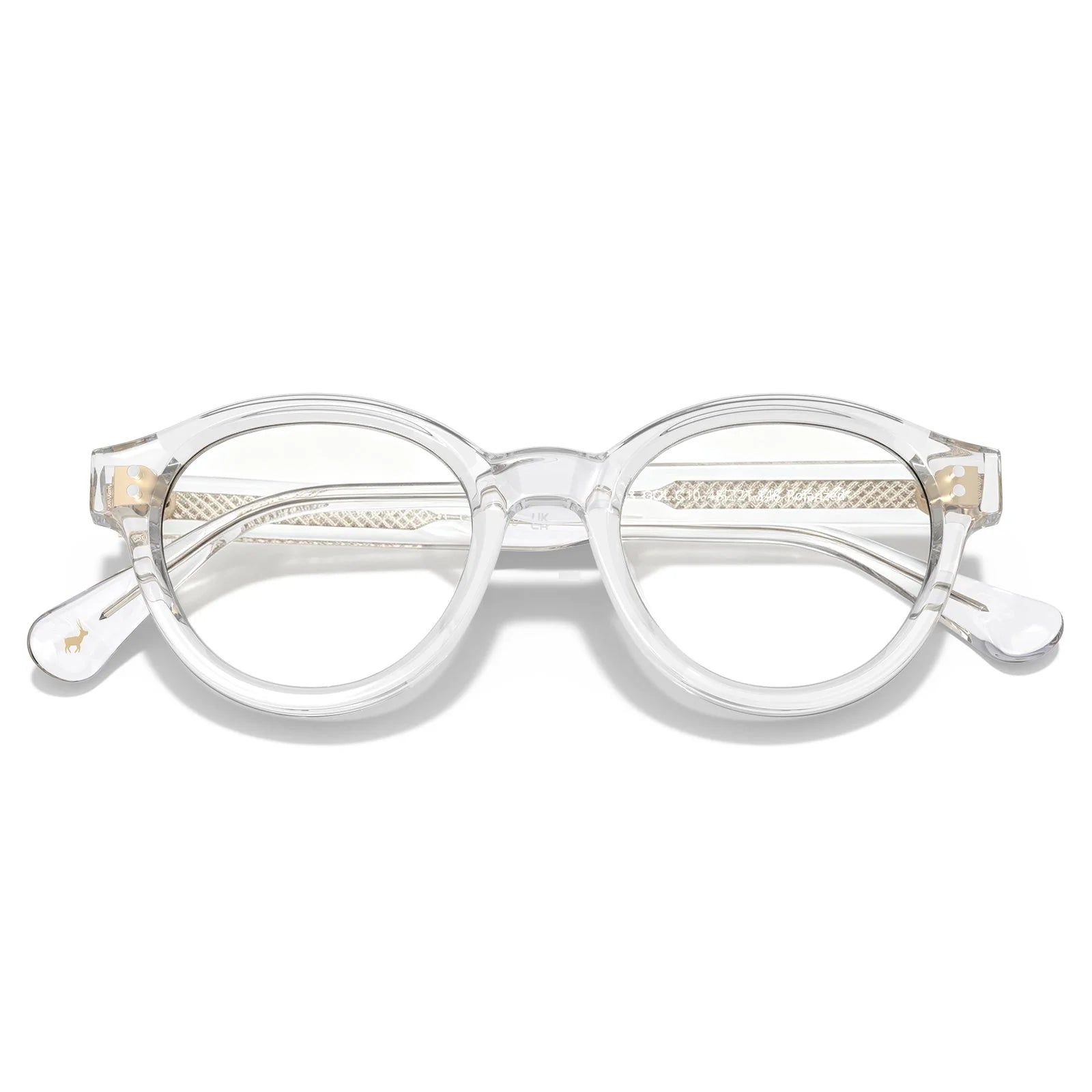 IGIOO Primrose CA5403-FC10 Clear Acetate Round Prescription Glasses Eyeglasses for Unisex, Angle View