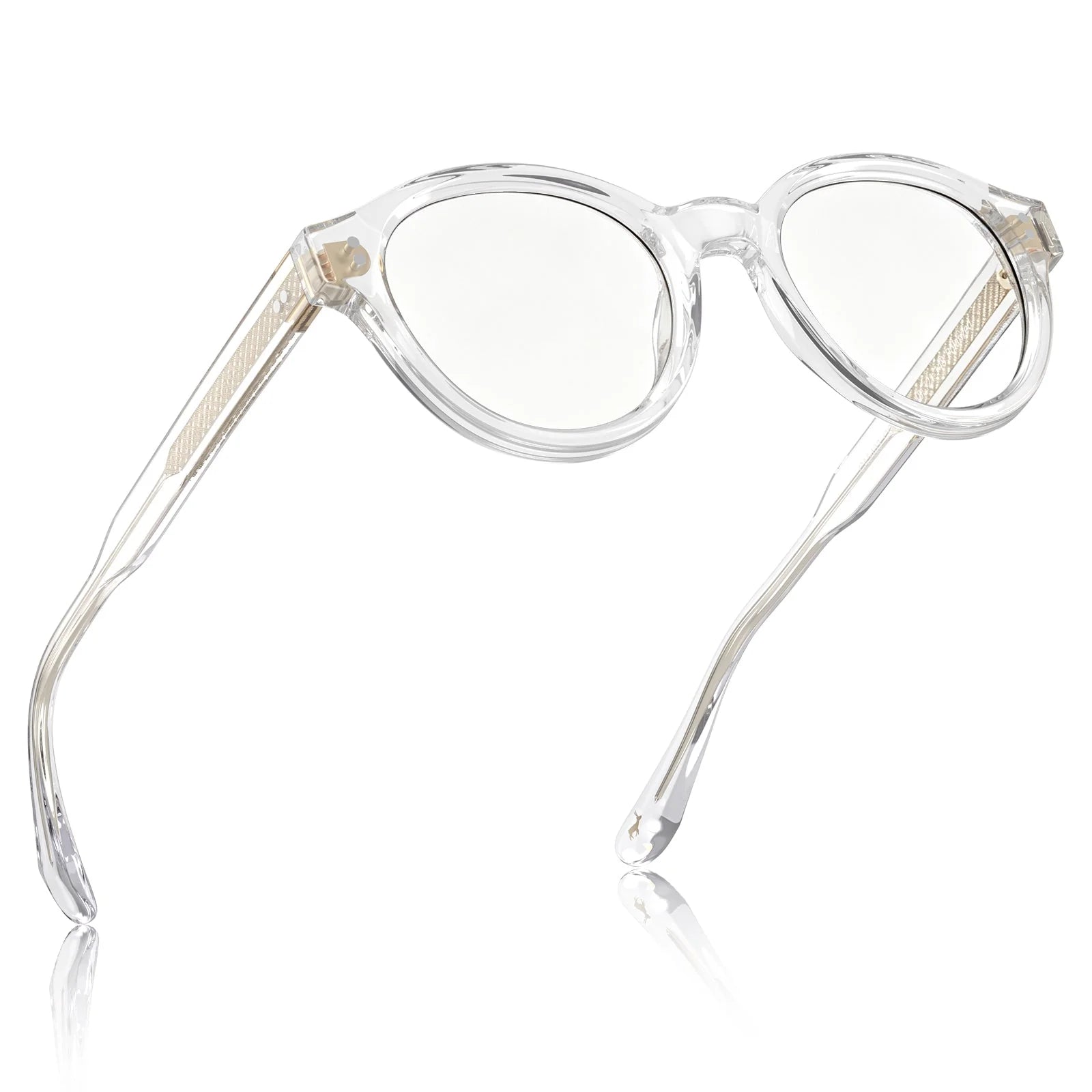 IGIOO Primrose CA5403-FC10 Clear Acetate Round Prescription Glasses Eyeglasses for Unisex, Folded View