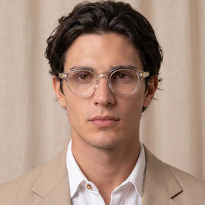 IGIOO Primrose CA5403-FC10 Clear Acetate Round Prescription Glasses Eyeglasses for Unisex, Model View