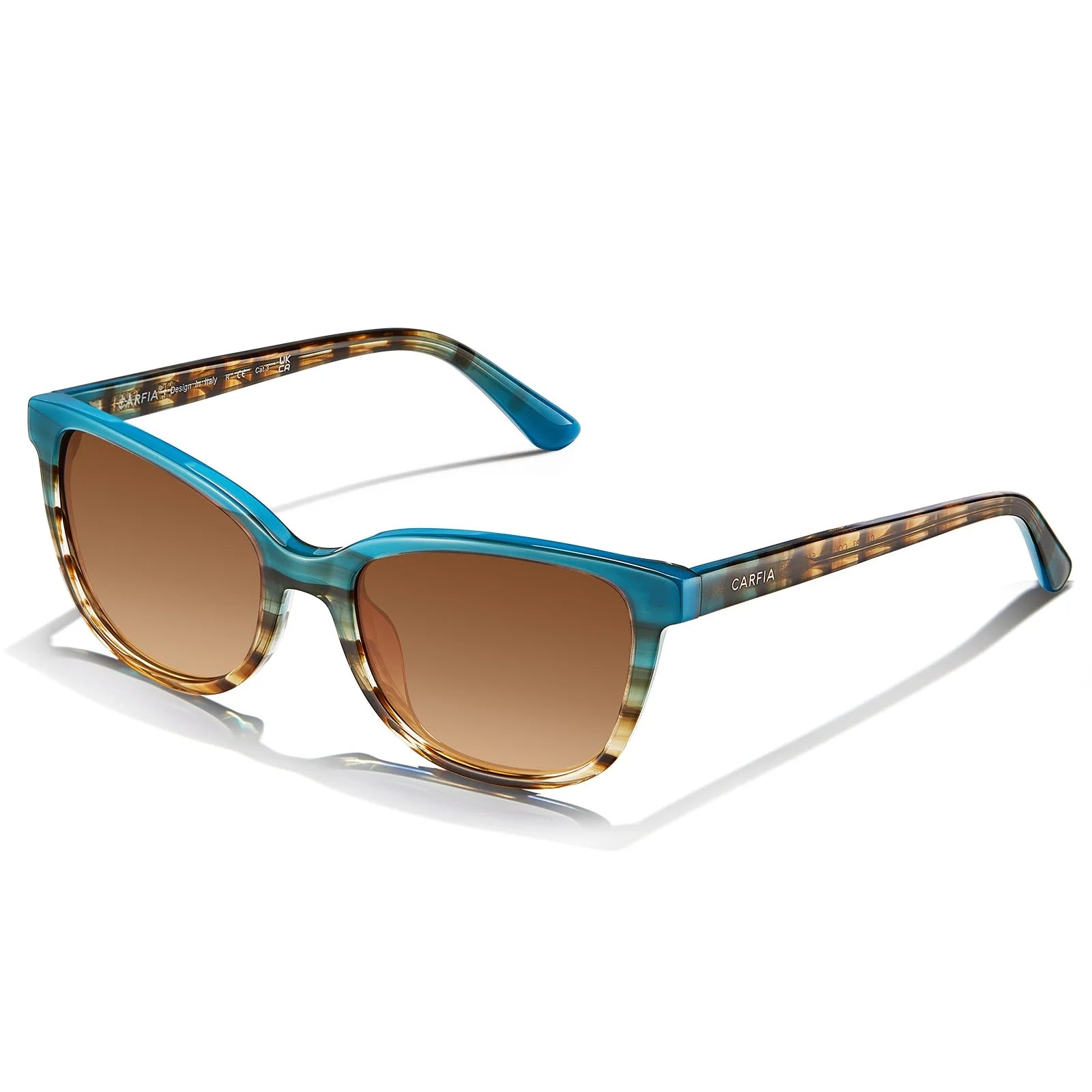 IGIOO Safari CA5287-C08 Multicolor Acetate Cat Eye Polarized Sunglasses for Women, Three-Quarter View