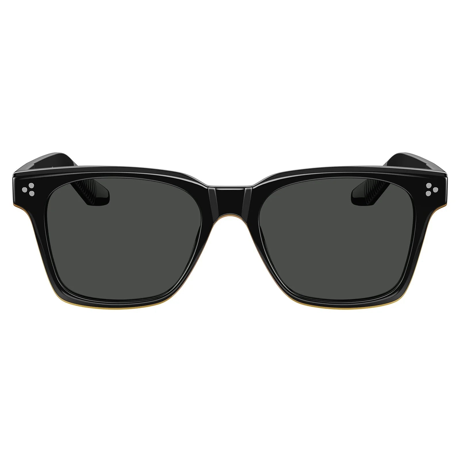 IGIOO Simba CA31109-C01 Black Acetate Square Polarized Sunglasses for Men, Front View