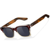 IGIOO Simba CA31109-C03 Wine Red Champagne Acetate Square Polarized Sunglasses for Men, Three-Quarter View