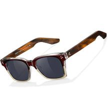 IGIOO Simba CA31109-C03 Wine Red Champagne Acetate Square Polarized Sunglasses for Men, Three-Quarter View
