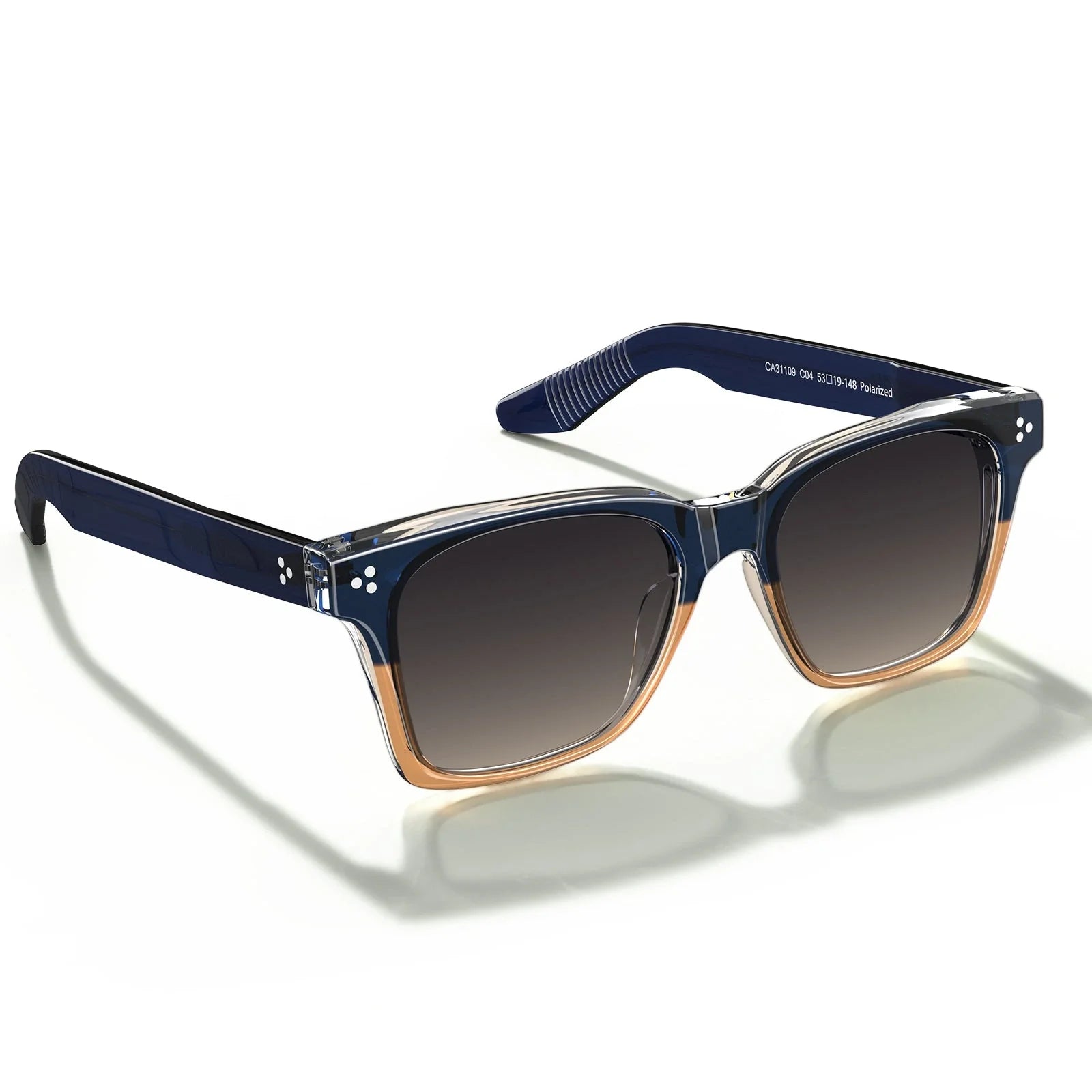 IGIOO Simba CA31109-C04 Navy Champagne Acetate Square Polarized Sunglasses for Men, Side View