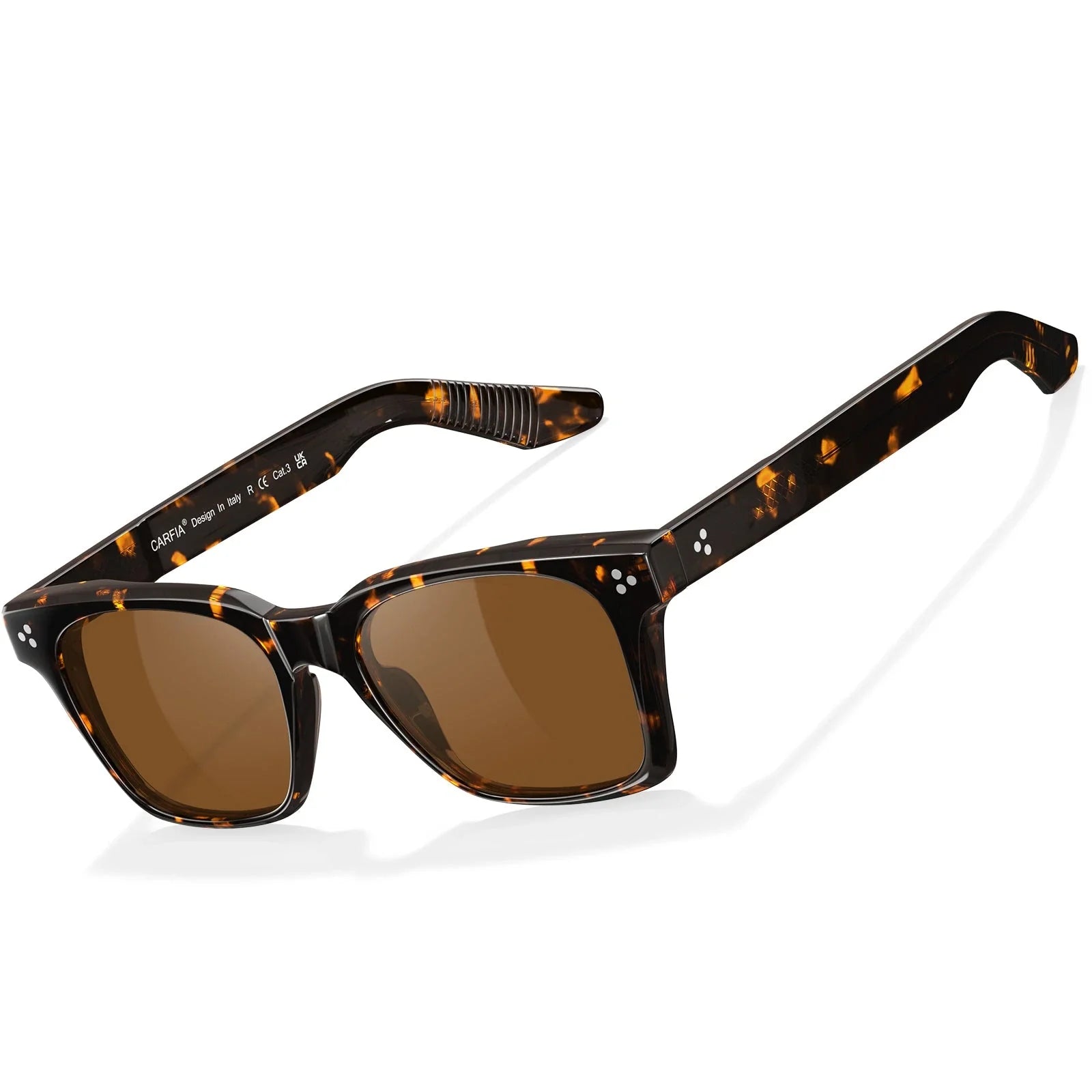 IGIOO Simba CA31109-C13 Tortoise Acetate Square Polarized Sunglasses for Men, Side View