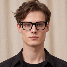 IGIOO Black Acetate Eyeglasses Italian Designer Frames for men lifestyle